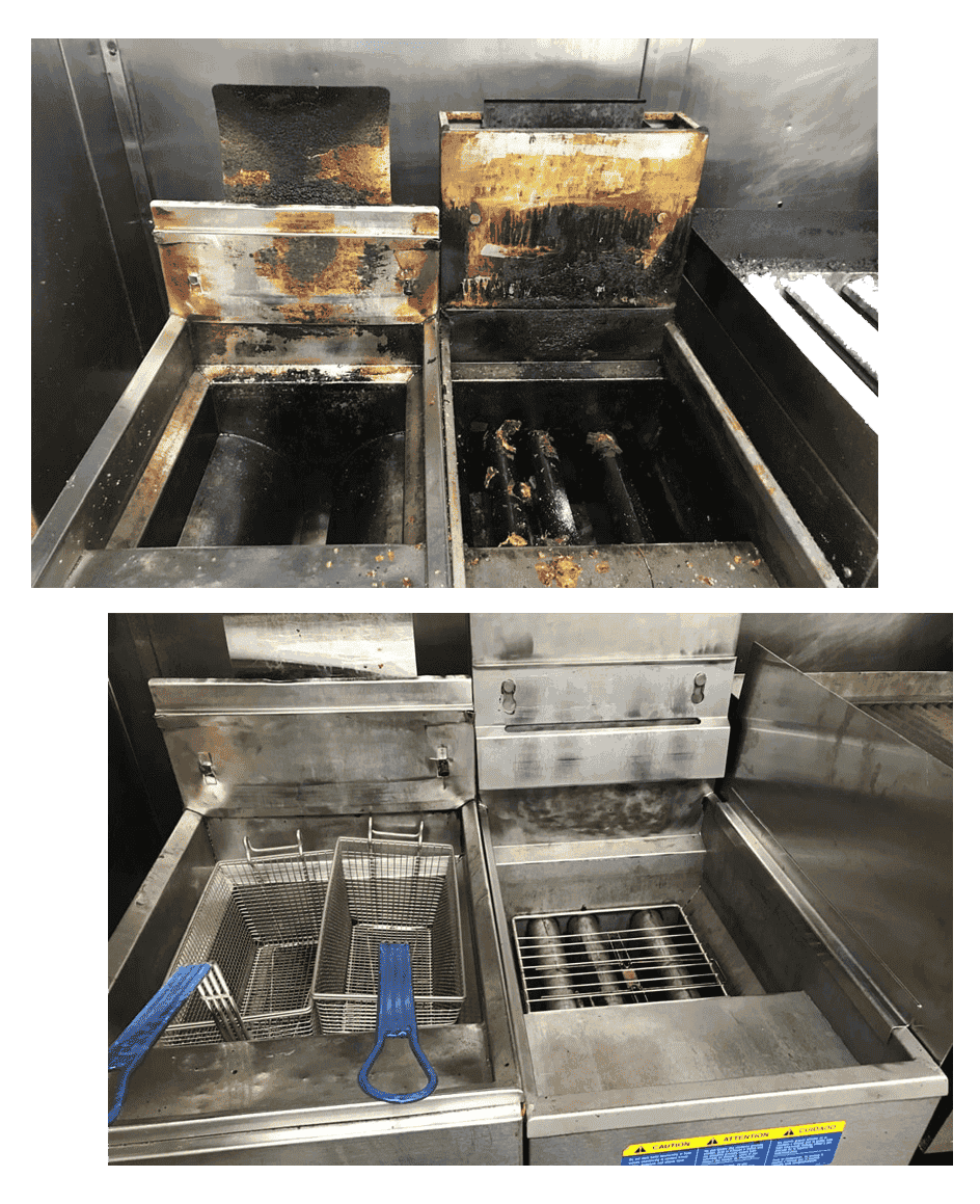 Before and after kitchen deep clean